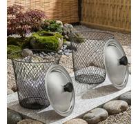 Inground - Contenitore per compostaggio a forma di verme, in metallo, con coperchio, per riciclare rifiuti alimentari e scarti di giardino nel terreno, per un efficiente vermicomposting a casa (2 set)