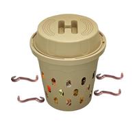 Inground Worm Composter, Organic Worm Bin, 9,5 x 9,5 x 10,8 pollici Bucket with Aeration Holes, Recycled Tower, Soil Feeder with Black Style, Garden Fertilizer for Vegetable Pllot