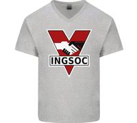 Ingsoc George Orwell Inglese Socialismo 1994 Uomo Scollo A V Cotone T-Shirt