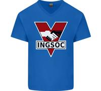 Ingsoc George Orwell Inglese Socialismo 1994 Uomo Scollo A V Cotone T-Shirt