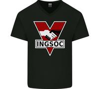 Ingsoc George Orwell Inglese Socialismo 1994 Uomo Scollo A V Cotone T-Shirt