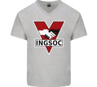 Ingsoc George Orwell Inglese Socialismo 1994 Uomo Scollo A V Cotone T-Shirt