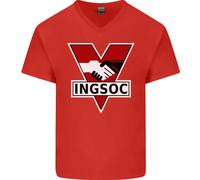 Ingsoc George Orwell Inglese Socialismo 1994 Uomo Scollo A V Cotone T-Shirt