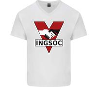 Ingsoc George Orwell Inglese Socialismo 1994 Uomo Scollo A V Cotone T-Shirt