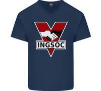 Ingsoc George Orwell Inglese Socialismo 1994 Uomo Scollo A V Cotone T-Shirt