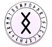 Inguz Ingwaz True Love Seed Growth Potential Ing Development Success Bind Norrena Viking Rune Celtic Runic Symbol Thor Odin Nordic Animism 3 cm Spilla smaltata, 1.2 Inches Tall, Smalto, metallo