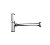 Inguz - Sifone universale di design. Ottone Spazzolato per Lavabi e Lavandini - Set di Scarico - Trappola con Apertura di Pulizia - Sifone per Tubi