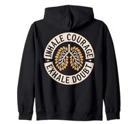Inhale Courage Exhale Doubt - Maglietta da Yoga Motivazionale Felpa con Cappuccio