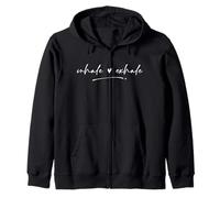 Inhale Exhale Mindful Citazione Design Felpa con Cappuccio