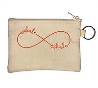 Inhale Exhale - Portamonete con simbolo dell'infinito, colore: Beige