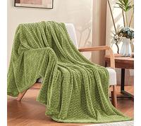inhand Coperta in pile verde salvia per divano, super morbida, leggera, pelosa, per divano, letto, ufficio, lavabile, accogliente, in pile felpato, per tutte le stagioni (127 x 152 cm)