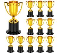 INHEMING 12 PCS Oro Premio Trofeo Tazze, Mini Plastica Trofei,Coppe per Piccoli trofei in plastica Dorata per Feste, Celebrazioni Sportive 10 * 5.5CM