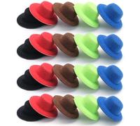 INHEMING 20 pcs Miniatura Cappelli Pupazzo, Cappelli per bambole in miniatura,Mini Cappello A Cilindro,Per bottiglie di vino, bambole e cupcake