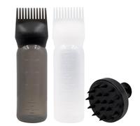 inheming 2pcs Applicatore olio per capelli 180ml, Flaconi Applicatore a Pettine con Scala Graduata, Spazzola Massaggio Cuoio Capelluto per La Casa,Salone per Capelli