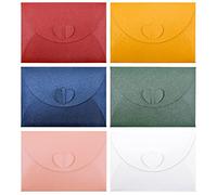 INHEMING 30 Pezzi Mini Buste Colorate,Buste per Lettere Piccole,Busta di Carta Kraft,Carino Bello Buste con Chiusura a Cuore per Matrimoni, Compleanno, Feste, Regali e Biglietti di Auguri - 10 x 7 cm