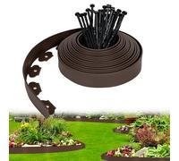 INHEMING Bordure per Aiuole, 5 m x 5 cm, Flessibile, Marrone, con 15 Chiodi in Plastica, per Giardino, Prato, Aiuola