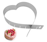 inheming Stampo Torta Cuore Regolabile, Teglia a Cuore Dimensioni variabili, Tortiera a Forma di Cuore in Acciaio Inox per Mousse Torte Dessert Dessert Pasticceria a Forma di Cuore 15cm- 26cm
