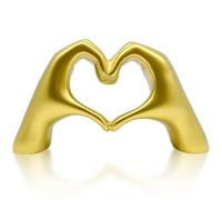 inheming Statua a forma di gesto, Scultura moderna con mani a forma di cuore, Statua a Forma di Dito d'Amore in Oro in Resina per soggiorno, ufficio, libreria