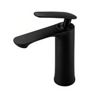 INHHCED Rubinetto Per Bagno Con Trattamento Galvanico, Rubinetto Monocomando Per Lavabo Da Bagno, Altezza Bocca 70 Mm, Nucleo Valvola A Disco In Ceramica, Realizzato In Lega Di Zinco (Nero)