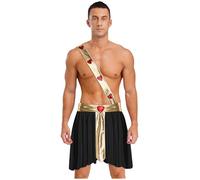 inhzoy Costume da Cupido San Valentino per Uomo Costumi Angelo dell'Amore Vestito da Eros Abito da Gladiatore Romano Costume Gioco di Ruolo Carnevale Halloween Natale Nero M