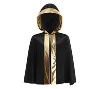 inhzoy Costume da Pugile per Bambino e Ragazzo Mantello da Boxe Muay Thai MMA Kickboxing con Cappuccio Accappatoio da Combattimento Martial Arts Oro nero 9-10 anni