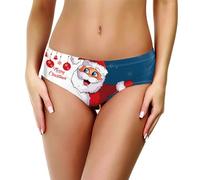 inhzoy Slip Natalizio Donna Perizoma a Vita Bassa Mutandine con Stampa Babbo Natale/Snowman Thong Tanga Divertente G-String Biancheria Intima Underpants Christmas Lingerie Tipo B L/XL