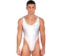 inhzoy Tuta Intera Corta da Uomo Slim Fit Body da Ginnastica Artistica Allenamento Triathlon Leotard Senza Maniche Jumpsuit Catsuit Pigiama Costume da Bagno Sportswear