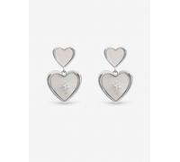 Inicio Inicio Mother of Pearl Celestial Heart Drop Earrings one Argento