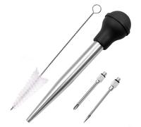 Iniettore per spezie per barbecue, con ago in acciaio inox e pasta in silicone per marinare iniezione in tacchino, pollo, bistecca e carne (B)