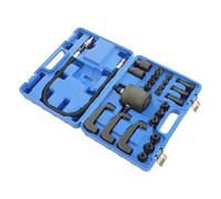 Iniettore pneumatico 24 pezzi, estrattore iniettore diesel per Bosch/Delphi/Denso, 5-8 bar aria compressa con set adattatore e valigetta per il trasporto (blu)