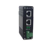 Iniettore PoE - Iniettore industriale Gigabit PoE+ IEEE802.3 a 30W Adattatore POE indurito con guida DIN- ingresso CC 12-48V, montaggio a parete