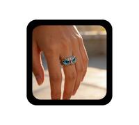 Inilbran Anelli Punk Occhio Blu Gufo Vintage Malocchio Dito Argento Wrap Impilabili Regolabile Halloween Dichiarazione Gioielli Per Donne E Ragazze