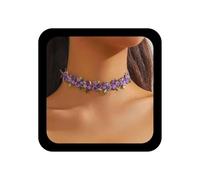 Inilbran Boho Collana con fiore in pizzo giallo vintage ricamato collana girocollo fiori gialli collane floreali regolabili in pizzo velluto collare collane gioielli per le donne, Zinco