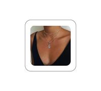 Inilbran Boho Collana con Girasole a Strati Choke Collana con Ciondolo Sole in Argento Collana Girocollo Vintage con Sole Collana con Catena Satellite in Argento Gioielli per Donne e Ragazze