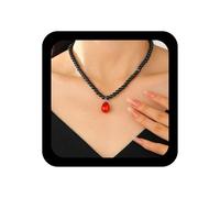 Inilbran Boho Collana Di Perle Nere Imitazione Perla Choker Vintage Grande Filo Collana Palla Catena Goccia Collare Gioielli Per Le Donne (nero)