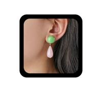 Inilbran Boho Grandi Orecchini A Goccia In Resina Verde Rosa Orecchini Geometrici Penzolanti Colorati Orecchino A Goccia D'acqua Cerchio Personalizzato Orecchino Ovale Gioielli Per Le Donne