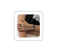 Inilbran Boho Modello Dito Anello Bracciale Nero Tribale Polso Catena Vintage Cavo Filigrana Regolabile Catena Gioielli Per Le Donne