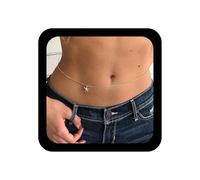 Inilbran Boho Starfish Chain Chain Vintage Sea Star Bikini Belly Chain Gold SeaShell Starfish Cintura a stella Belta Regolabile Summer Body Catene Accessori per le donne