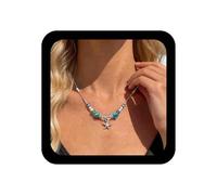 Inilbran Boho Stella Marina Collana Ciondolo Vintage Turchese Perline Collana Catena Argento Cristallo Perline Collana Girocollo Estate Cucitura Perline Collana Stella Marina Gioielli Per Le Donne E