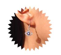 Inilbran Boho Strass Malocchio Orecchini Argento Cristallo Malocchio Goccia Orecchini Blu Occhio Del Diavolo Penzolare Orecchini Bling Cz Malocchio Protezione Orecchini Per Le Donne E Le Ragazze