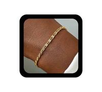 Inilbran Bracciale A Catena Linea Boho Vintage Semplice Bracciale A Mano Oro Bracciali A Catena Maglia Geometrica Bracciali A Maglia Schiava Regolabile Gioielli Per Le Donne