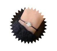 Inilbran Bracciale A Mano Fiore Di Loto Boho Nero Intrecciato Catena Corda Imbracatura Vintage Catena Schiavo Loto Mano Loto Regolabile Catena Schiavo Gioielli Per Le Donne