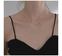Inilbran Collana a Cerchio Infinito Boho Collana Girocollo a Cerchio in Oro Collana a Ciondolo Cerchio Vintage Collana a Catena Irregolare Geometrica Gioielli per Donne e Ragazze
