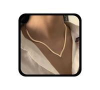 Inilbran Collana A Spina Di Pesce Di Serpente Boho Collana Vintage A Forma Di V Collana Girocollo D'oro Collana A Catena Piatta Di Serpente Collana Minimalista Corta Collana Gioielli Per Le Donne