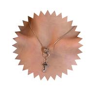 Inilbran Collana girocollo con croce di cristallo Boho Collana girocollo con croce crocifisso in argento con strass Collana girocollo con croce di Gesù vintage Collana con religioni a croce