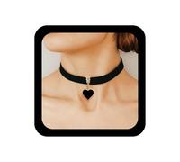 Inilbran Collana Girocollo Gotica In Velluto Nero Collana Con Ciondolo A Cuore Vintage Collana A Cuore In Resina Nera Collane Regolabili Collane A Collare Con Nastro Di Raso Grosso Gioielli Per Donne