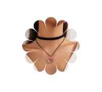 Inilbran Collana girocollo in velluto a strati Boho Collana con ciondolo a cuore vintage Collana a catena con cuore gonfio colorato Collana con colletto in nastro di raso nero gotico Gioielli per le