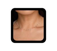 Inilbran Collana per tallone a smalto colorato boho Collane colorate di perline in pietra Girocollo della catena a sfere arcobaleno Collane a catena rotonda arcobaleno per le donne