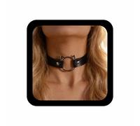 Inilbran Collier Ras Du Cou En Cuir De Chat Punk Collier En Cuir De Chat Creux Vintage Collier En Cuir De Chat Creux Noir Collier En Cuir De Chat Creux Réglable Collier En Cuir De Chat Creux Bijoux