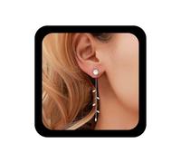 Inilbran Orecchini a forma di foglia di strass Boho Orecchini a bottone a catena lunga con nappa Orecchini pendenti pendenti in argento Cz Orecchini a catena di cristallo vintage Gioielli per donne